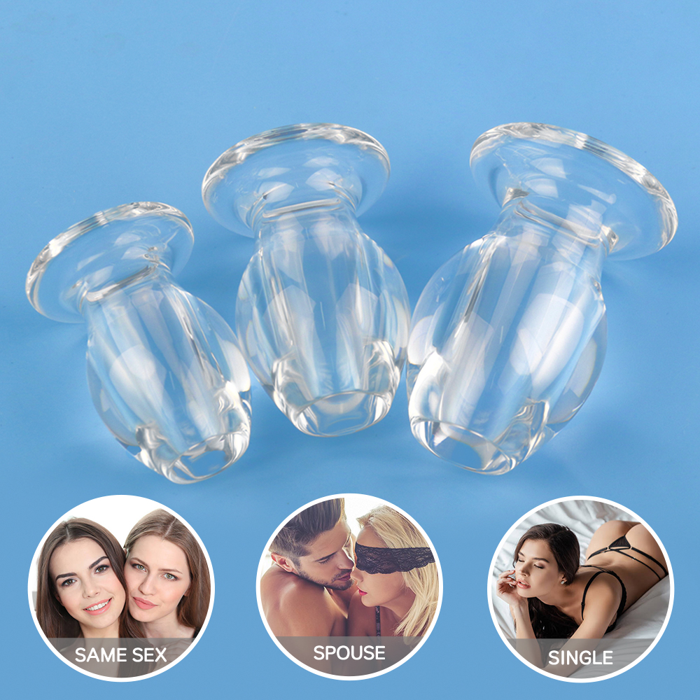 New design factory price clear glass dildo sex product for Anal plug