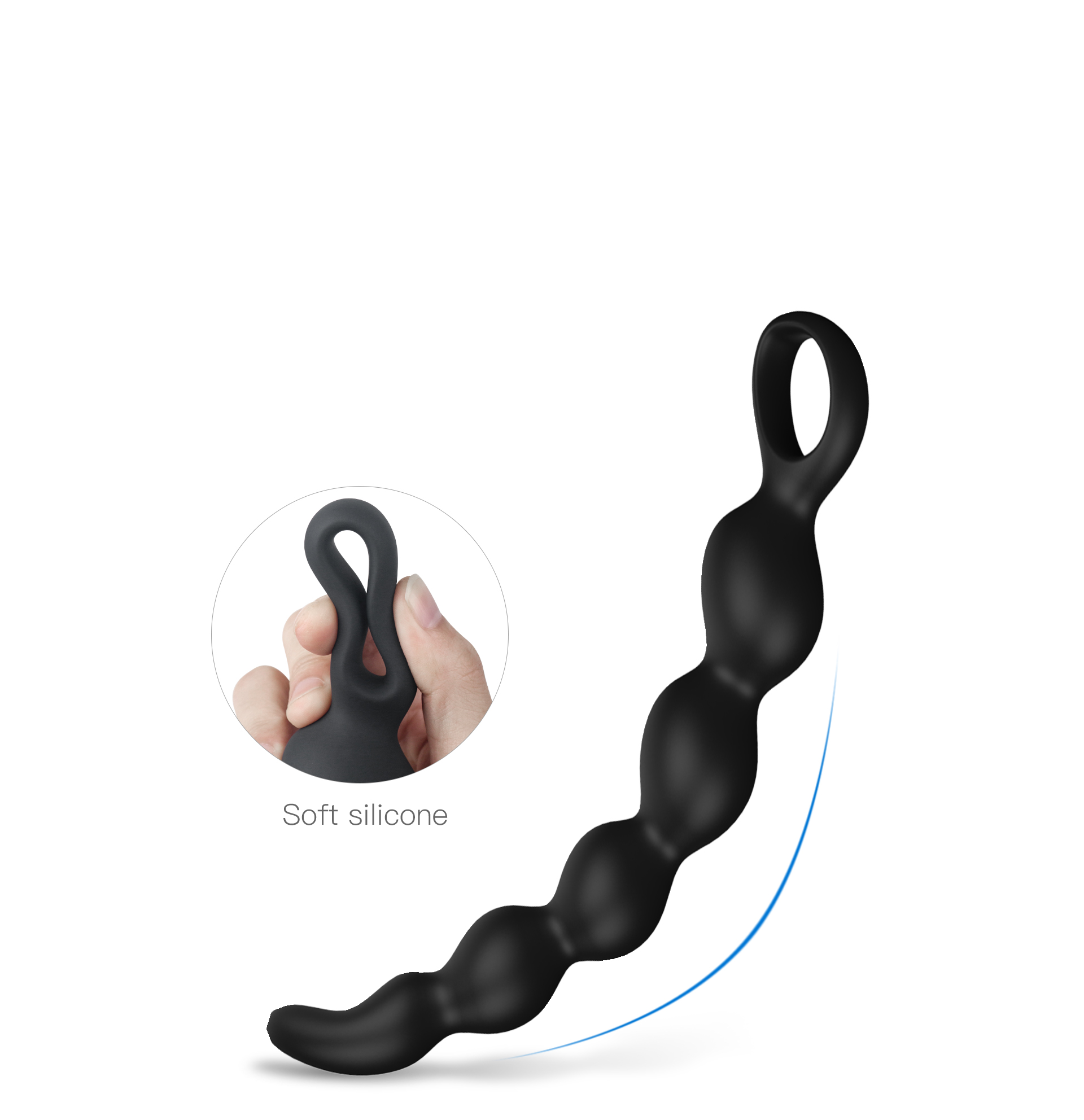 Ergonomic shape handheld ring based pleasure toys food grade silicone butt plug-04