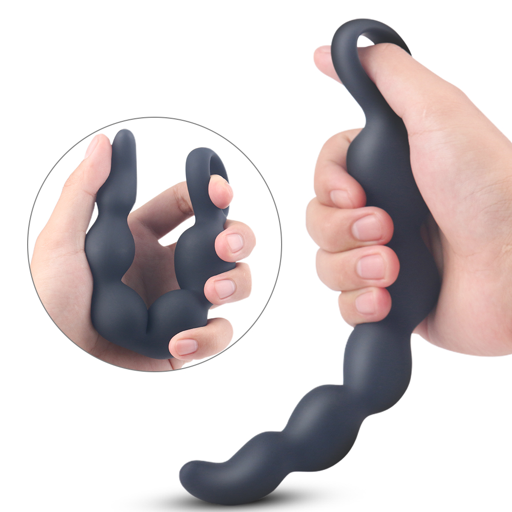 Ergonomic shape handheld ring based pleasure toys food grade silicone butt plug