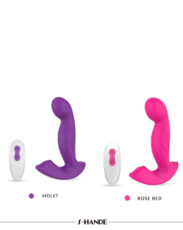Silicone Rotating Vibrators Electric shock anal plug Simulator Ass Toy with Stainless Beads-04