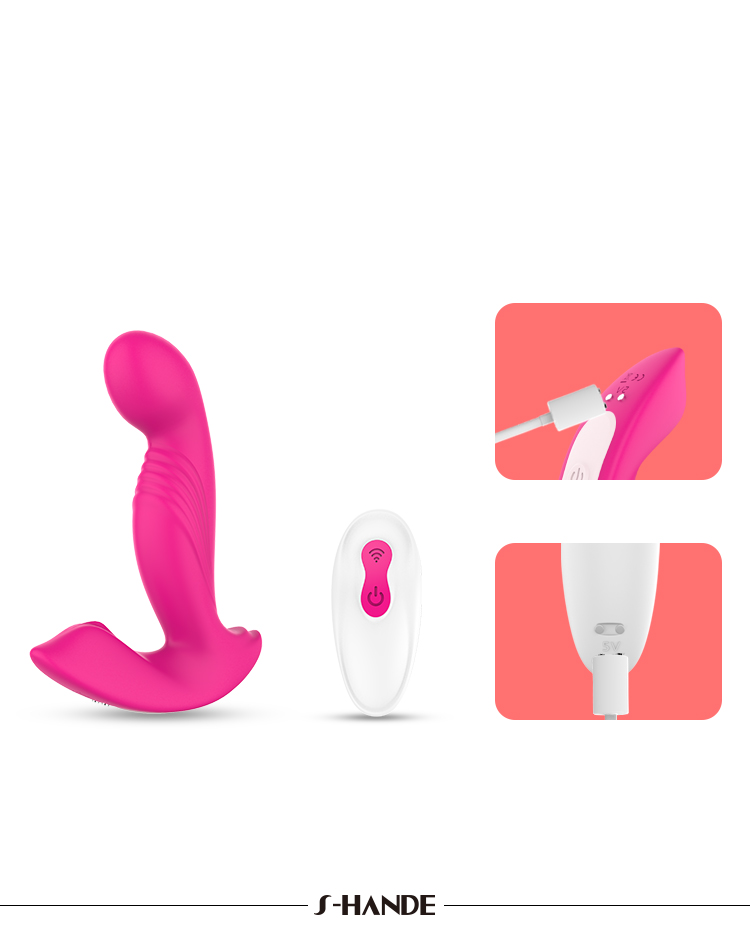 Silicone Rotating Vibrators Electric shock anal plug Simulator Ass Toy with Stainless Beads-06