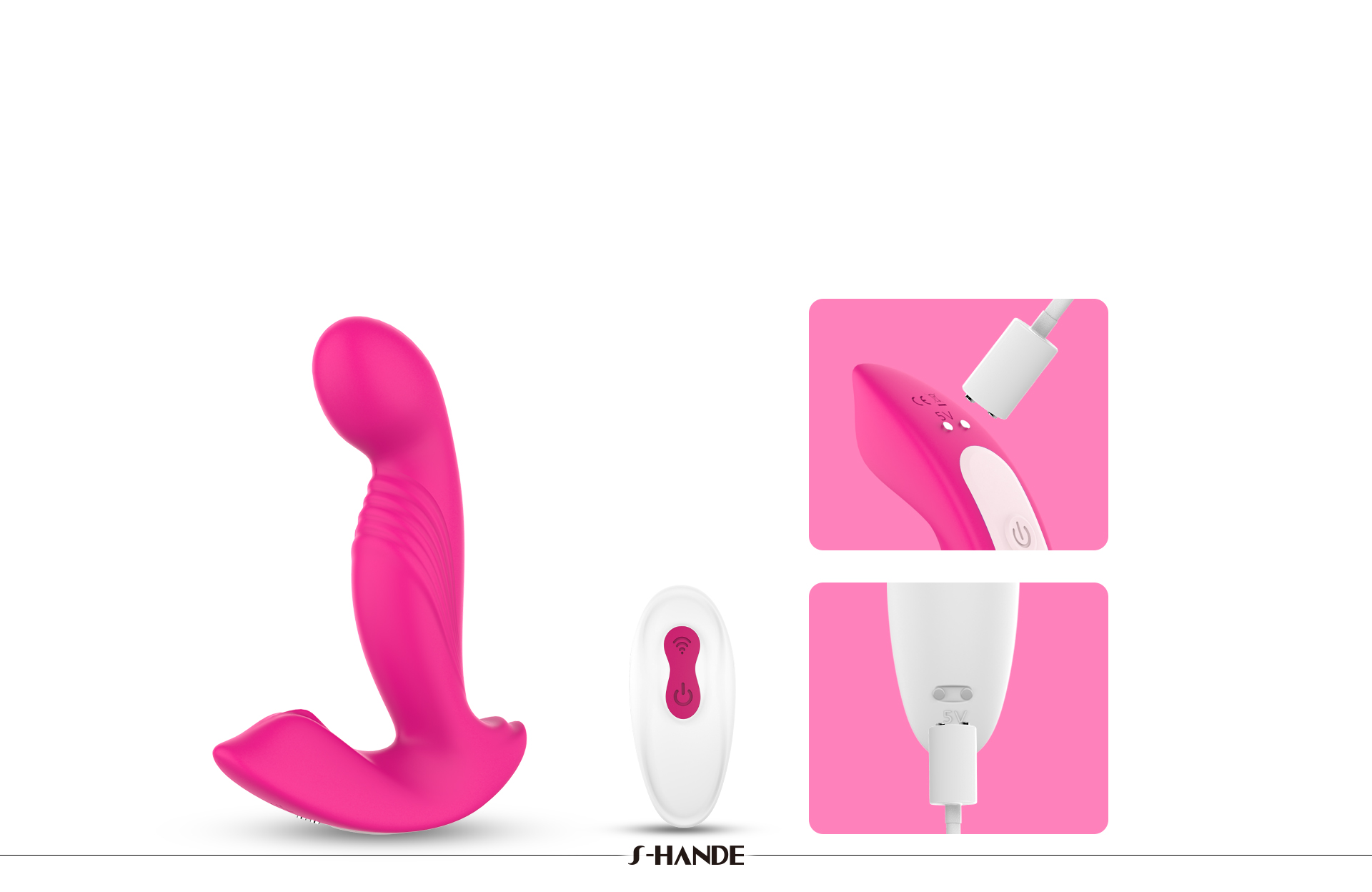Silicone Rotating Vibrators Electric shock anal plug Simulator Ass Toy with Stainless Beads-06