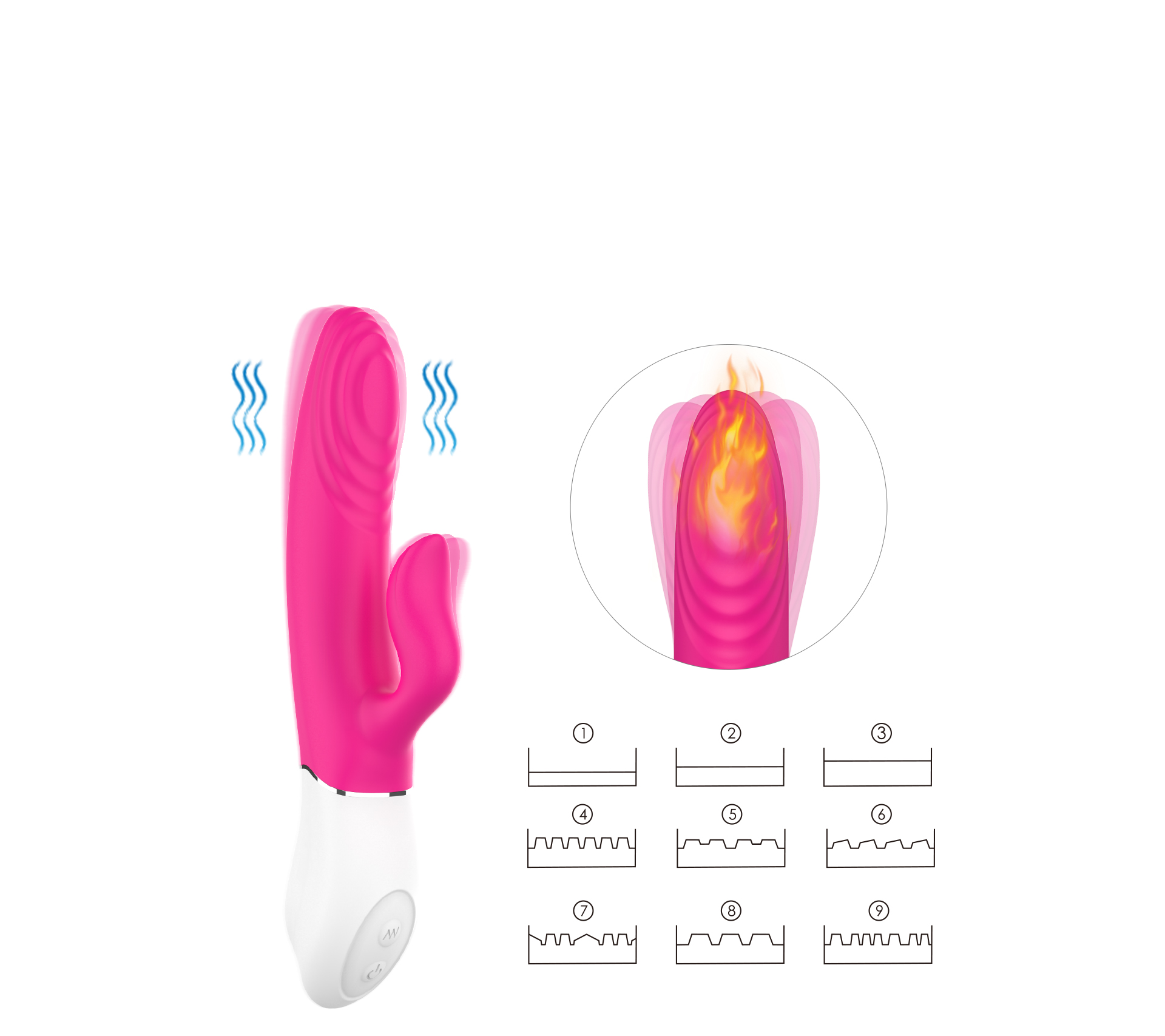 Factory Supply Fashion Design 10 Frequencies Sex Product Woman Massage Rabbit Dildo Vibrator-05