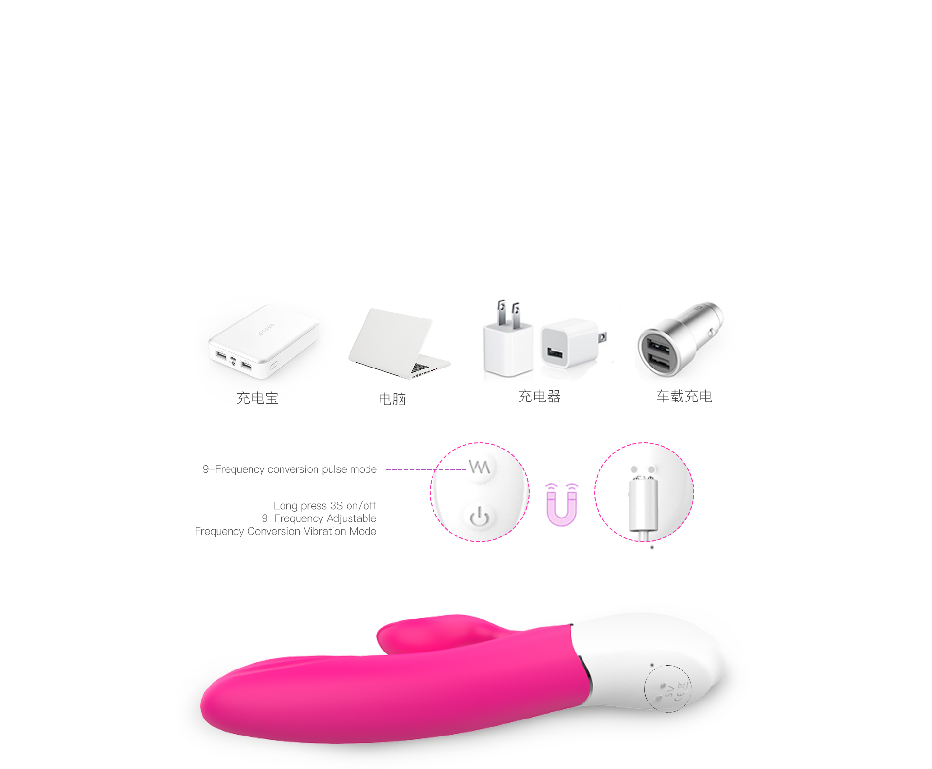 Factory Supply Fashion Design 10 Frequencies Sex Product Woman Massage Rabbit Dildo Vibrator-06