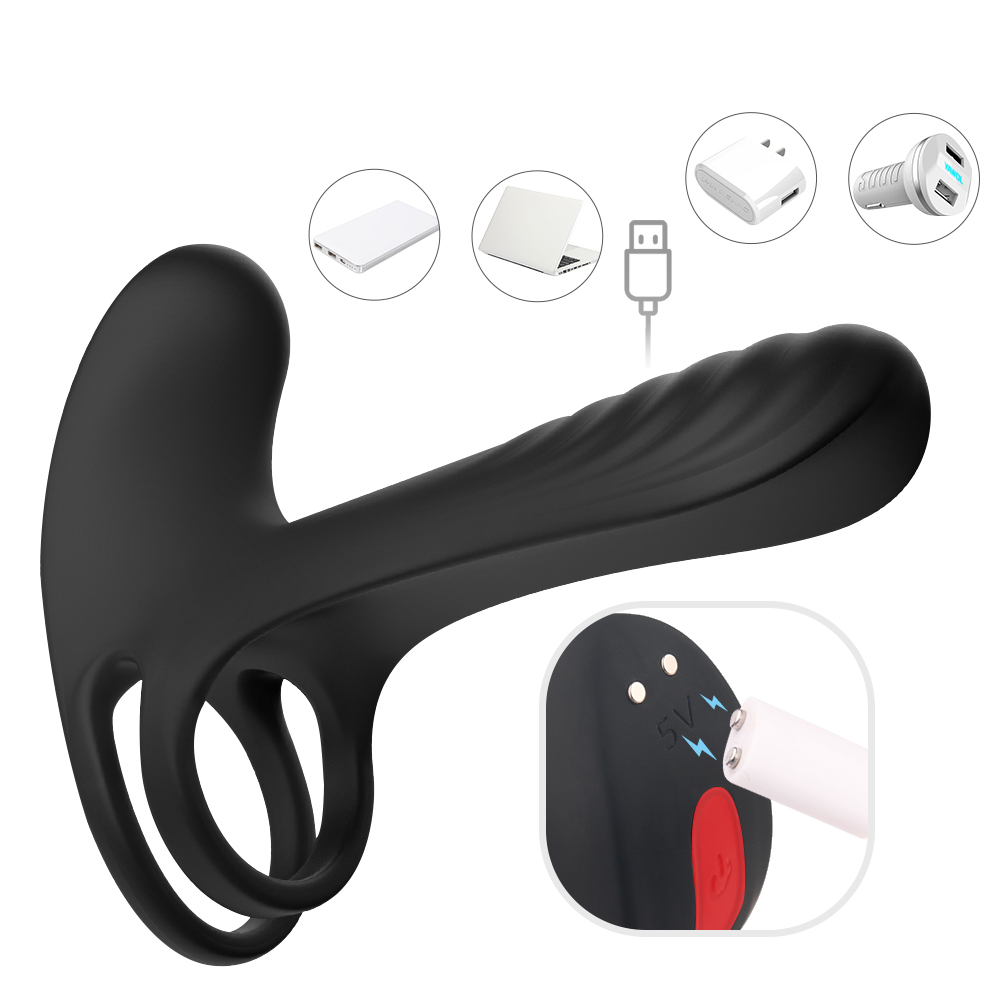 Waterproof Rechargeable Penis Ring Vibrator Sex Toy for Male or Couples men vibrating cock ring adult Sex Toy