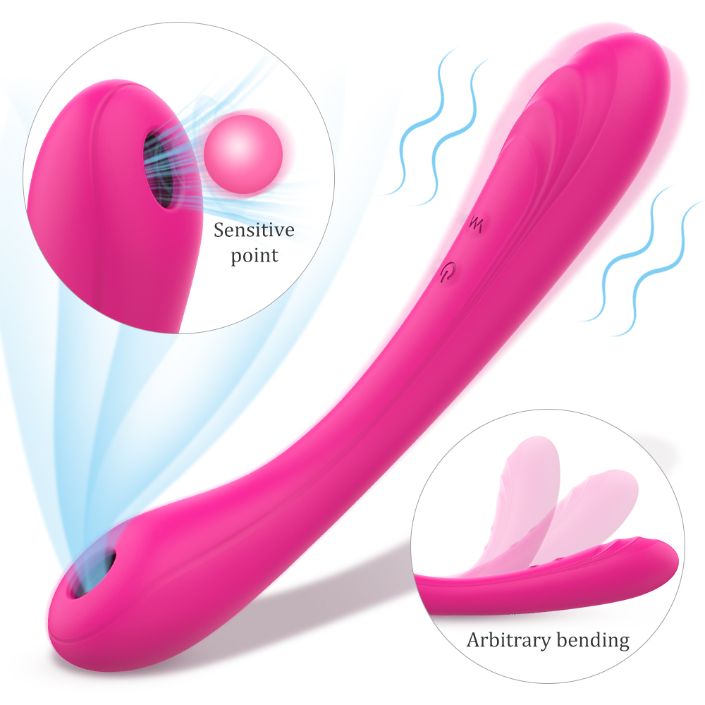New Arrival silicone G Spot Sucker Vibrators Rechargeable Clitoris Stimulator Women Dildo Vibrator-01
