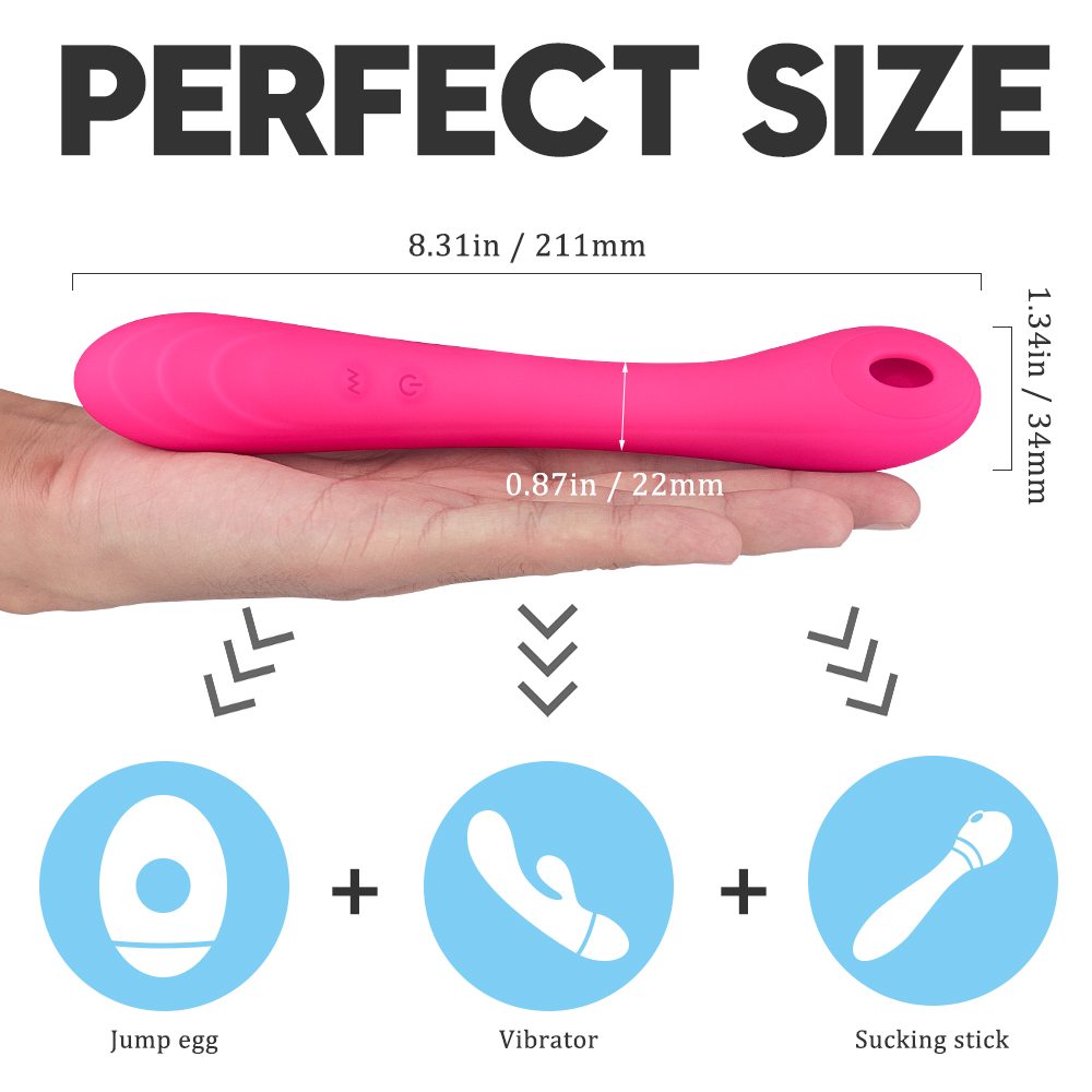 New Arrival silicone G Spot Sucker Vibrators Rechargeable Clitoris Stimulator Women Dildo Vibrator-08