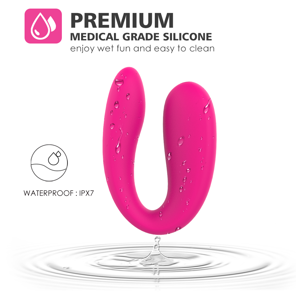 Pretty Love Waterproof U type vibrator powerful female g-spot double dildo vibrators Couple Vibe Vibrator for Women