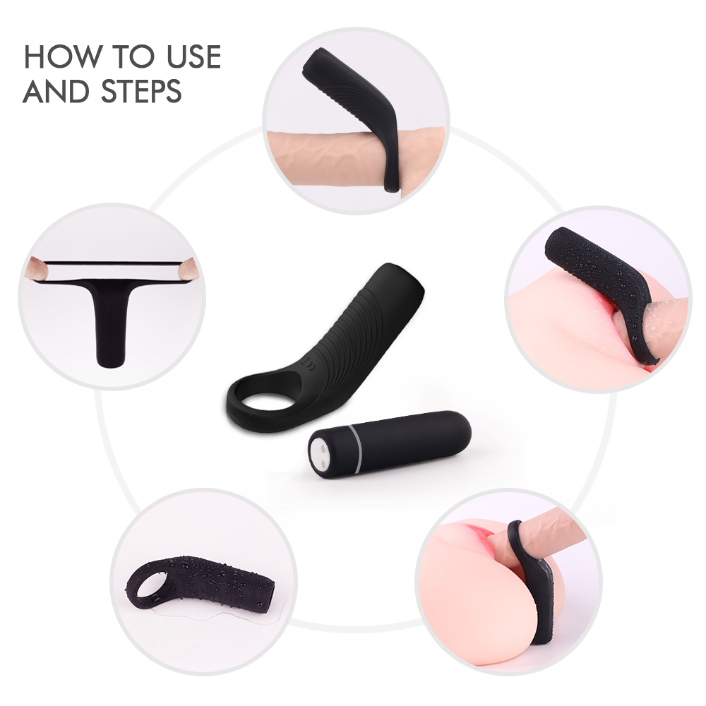 Time Delay Vibrating Cock Ring Massager Silicone Sex Toys Quiet USB Charged Penis Rings Vibrator