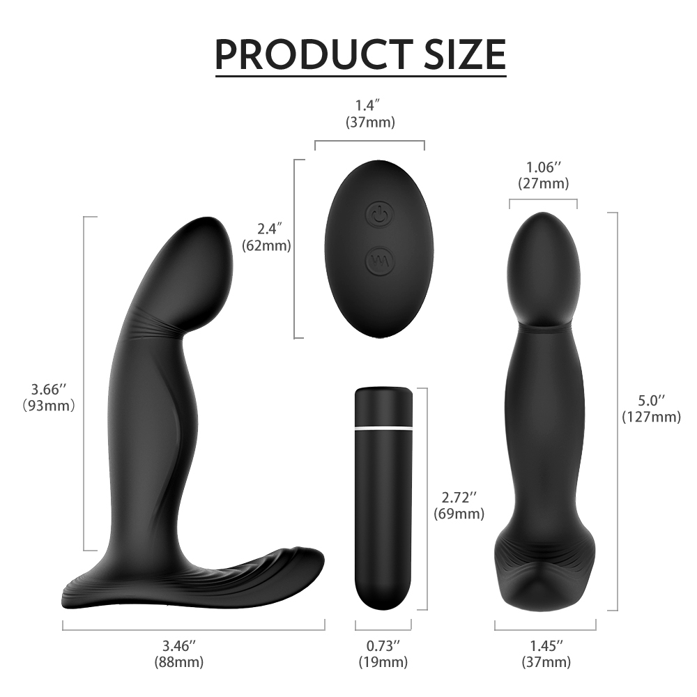 Prostate Massager Electric Shock Remote Wireless 360 Degrees Rotation Vibrator Anal Sex Toys-08