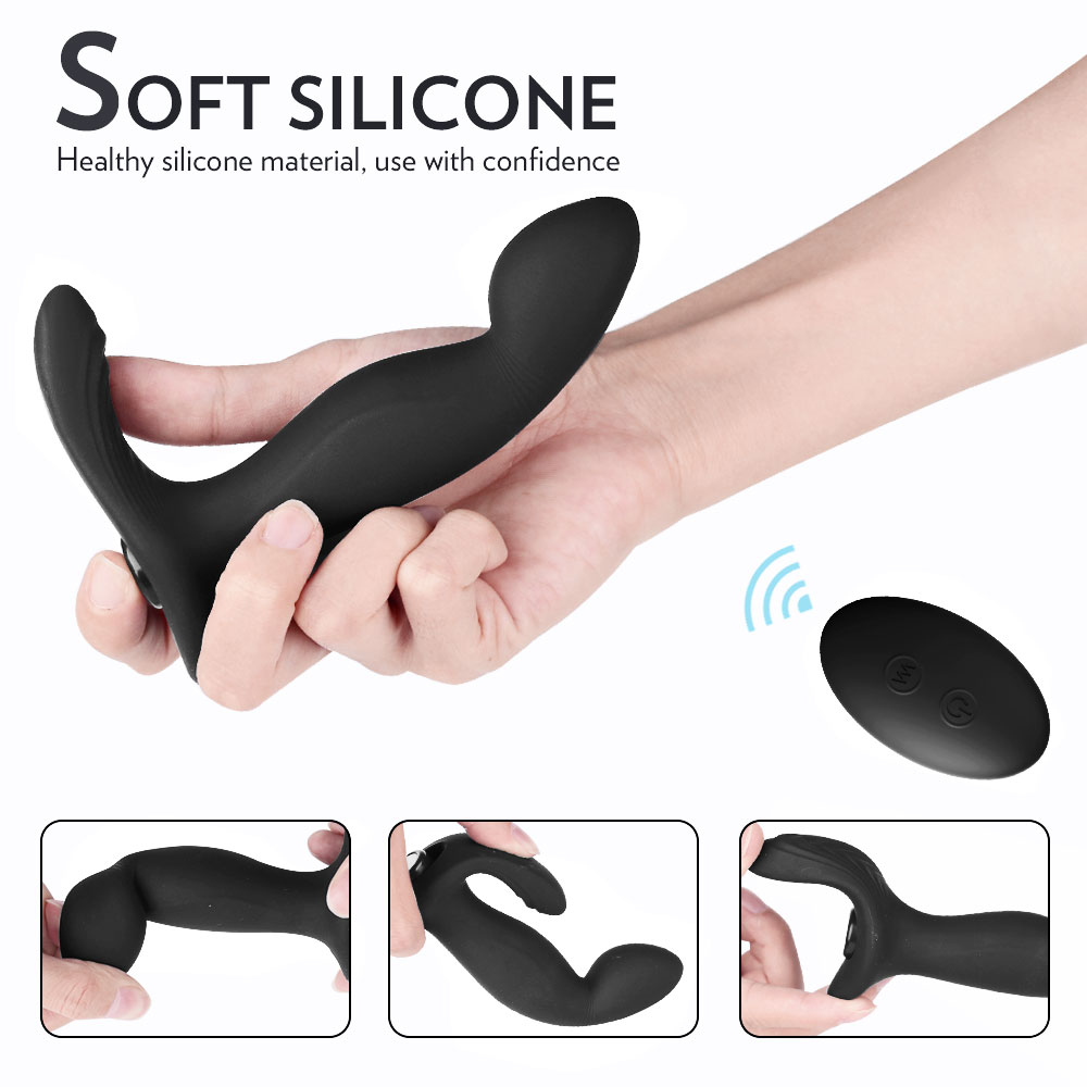Prostate Massager Electric Shock Remote Wireless 360 Degrees Rotation Vibrator Anal Sex Toys-09