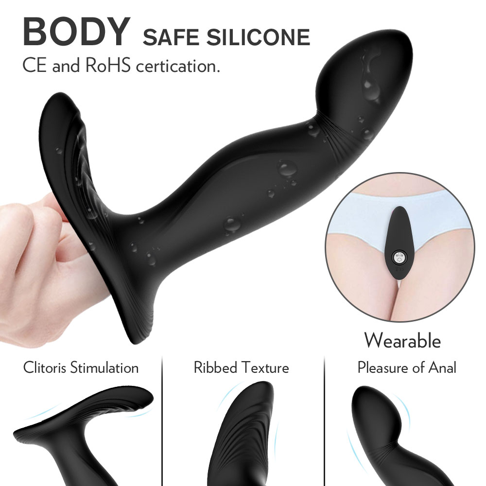 Prostate Massager Electric Shock Remote Wireless 360 Degrees Rotation Vibrator Anal Sex Toys-11