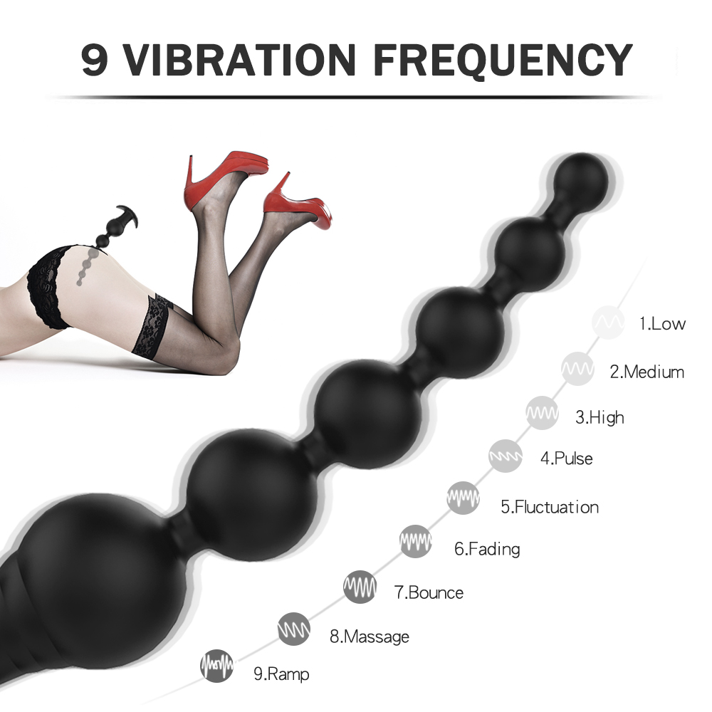 9 Vibration Modes Rechargeable Silicone Vibrating Anal Beads Butt Plug Vibrator-02