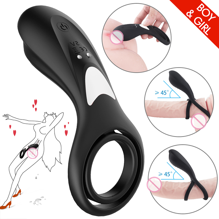 Silicone Vibration Ring Couples Share Stimulation Delay Flirting Lock Ring-01