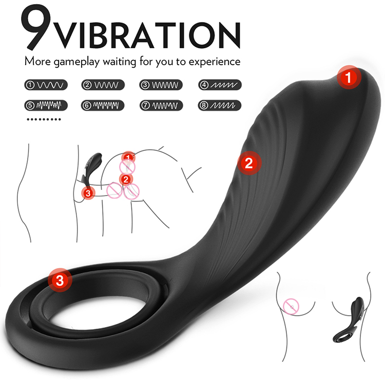 Silicone Vibration Ring Couples Share Stimulation Delay Flirting Lock Ring-02