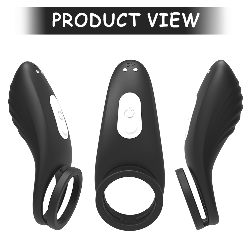 Adjustable big black cock ring silicon vibrating cock rings sex toys men penis-09