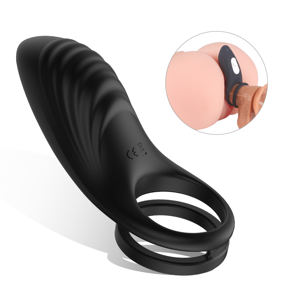 Adjustable big black cock ring silicon vibrating cock rings sex toys men penis-11