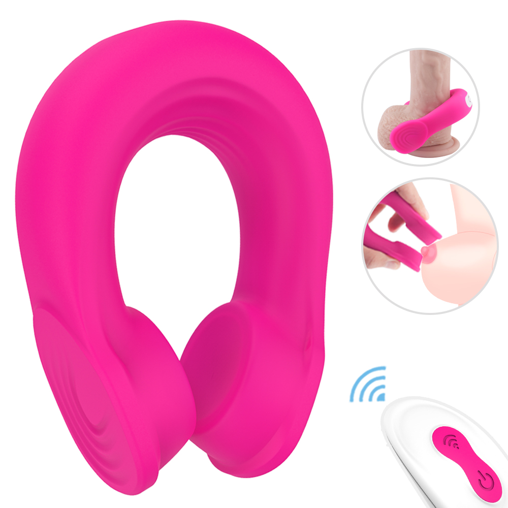 Silicone Waterproof Rechargeable Penis Ring Vibrator Sex Toy for Male or Couples men vibrating cock ring adult Sex Toy-01