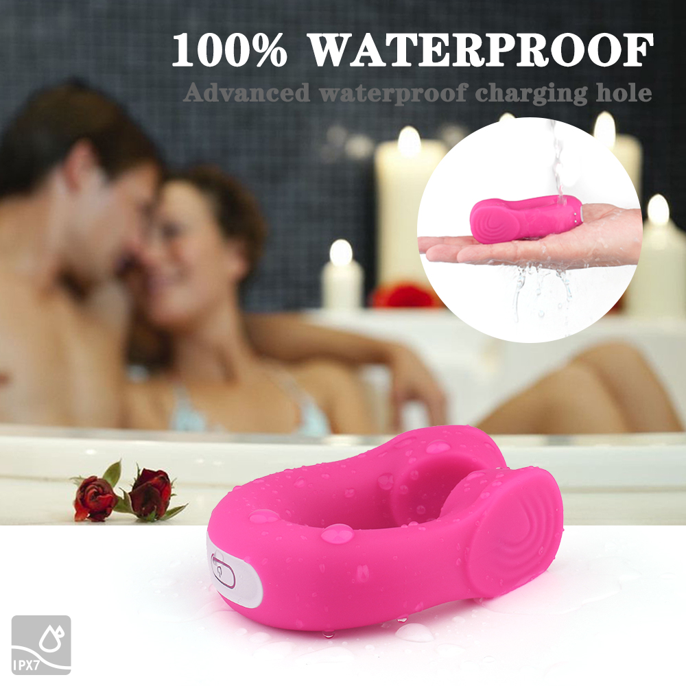Silicone Waterproof Rechargeable Penis Ring Vibrator Sex Toy for Male or Couples men vibrating cock ring adult Sex Toy-05