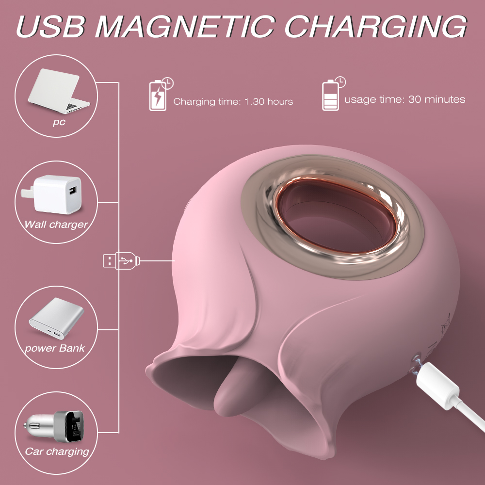 rose sex vibrator using magnetic charging