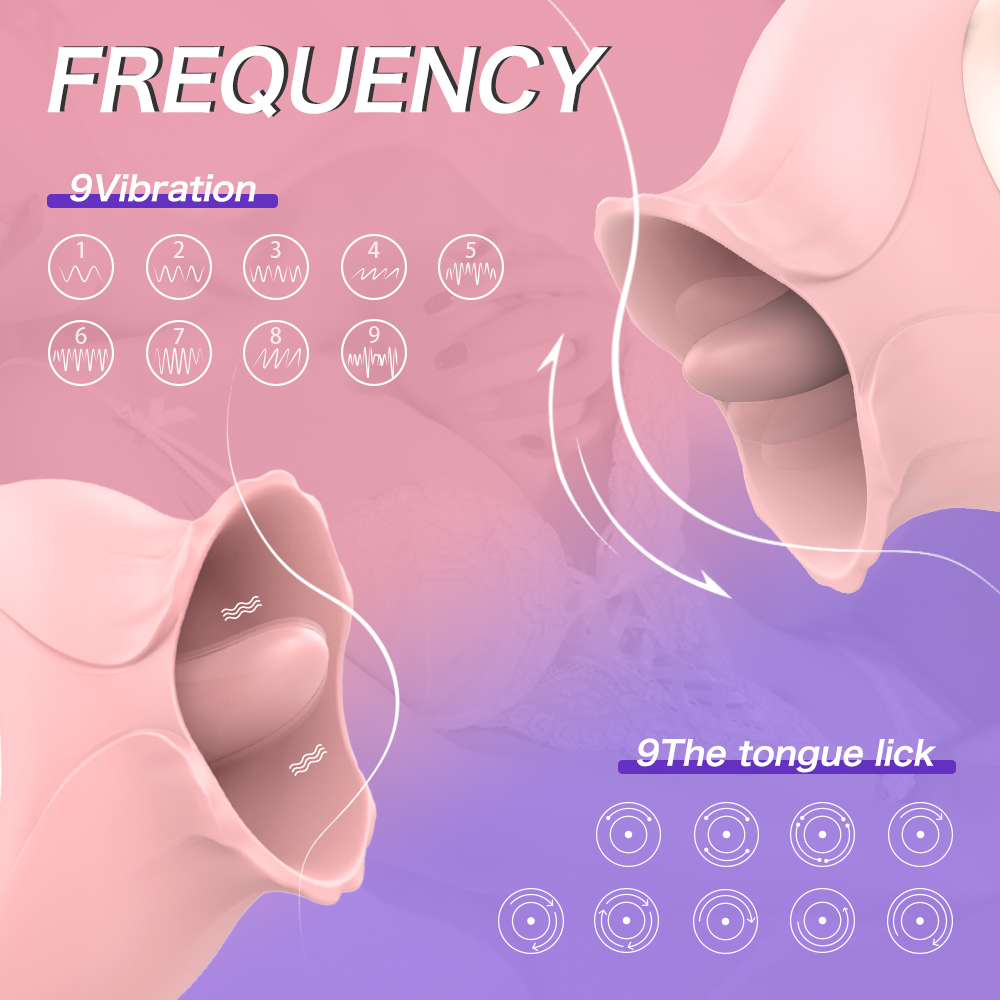 licking rose toy with 9 vibration