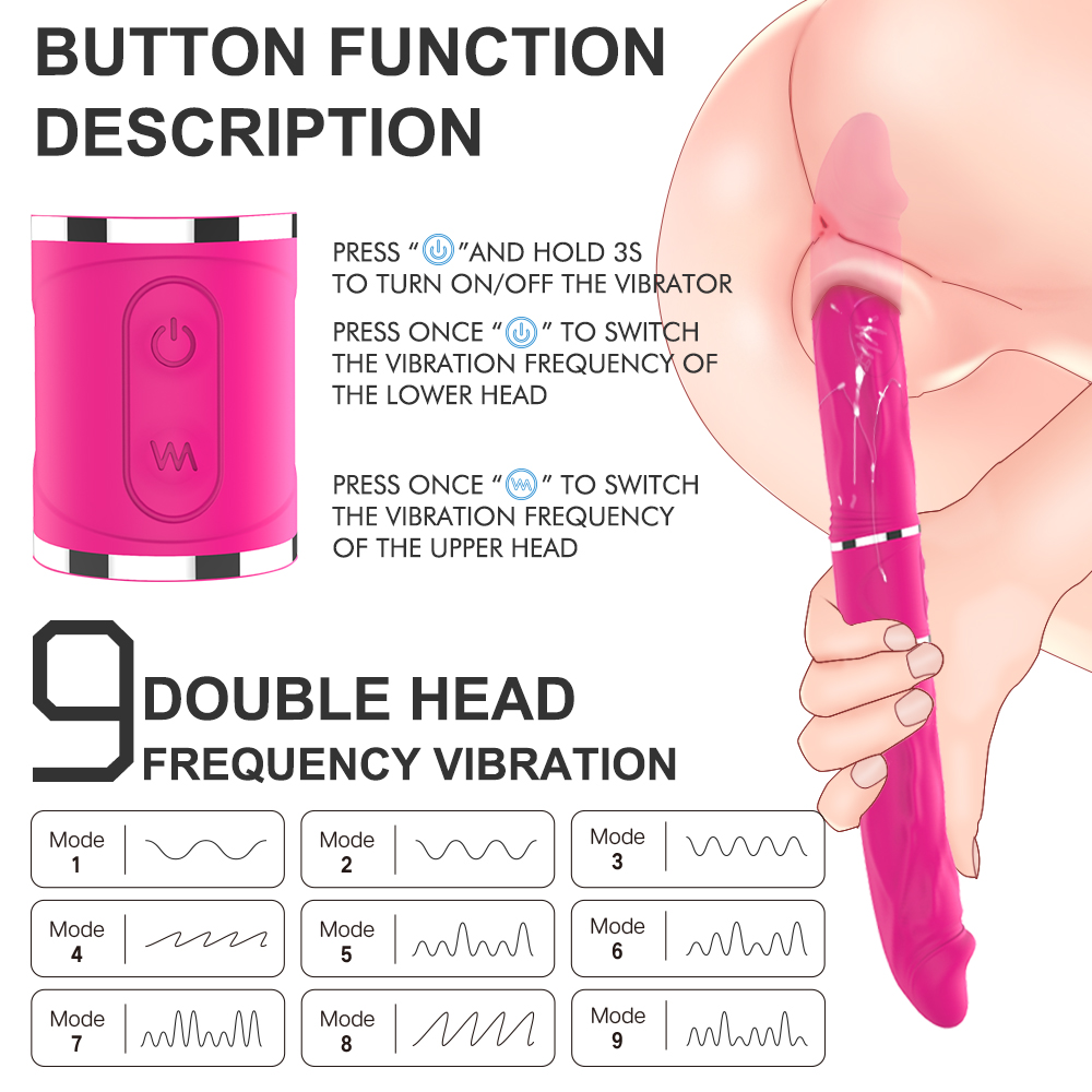 Sex toys online shop 【S156-2】artificial penis wireless remote strap on vibrating dildo women double head penis vibrator dildo