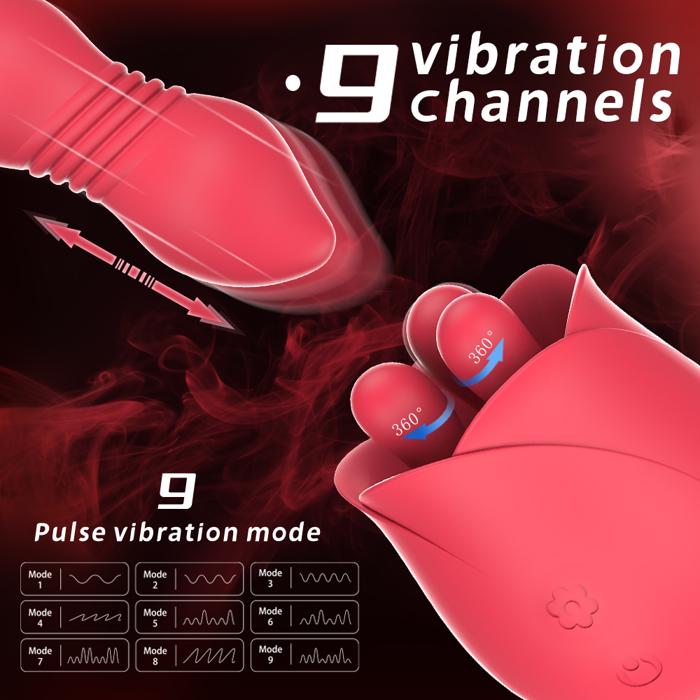 rose vibrators adult toy women【S-475】vibrating pink rose sex toy with tongue vibrator for female