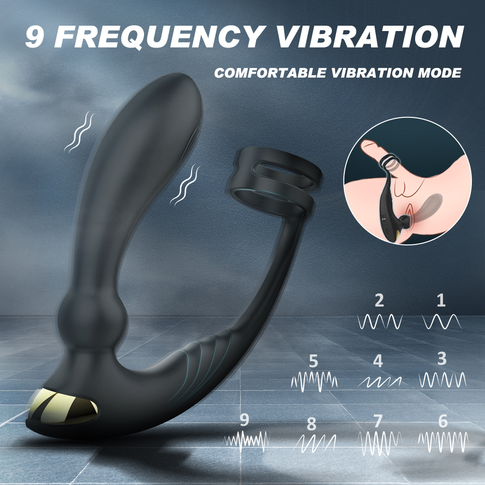 cock ring with anal lock toys sex adult double penis anal plug vagin masturbateur men penis vibrator sex toys for men【S416-2】
