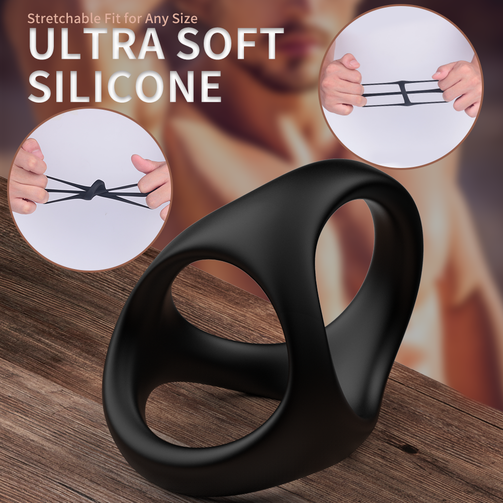 High quality silicone sex products male penis ring premature ejaculation toy double delay penis ring【S397】