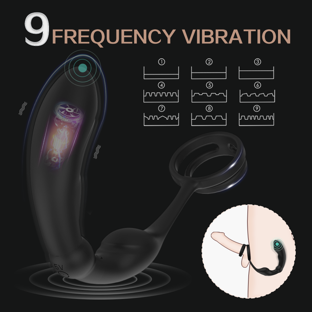 cock ring with anal lock toys sex adult double penis anal plug vagin masturbateur men penis vibrator sex toys for men【S392】