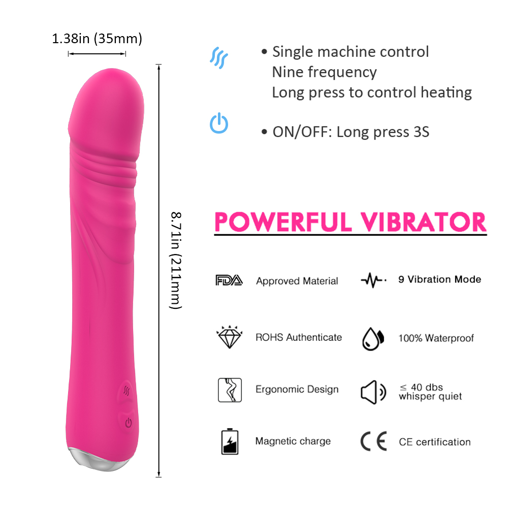 Warm Massager vagina sex toys massager g spot women silicone rubber Toys Sex Adult vibrator sex toys for woman【S370】