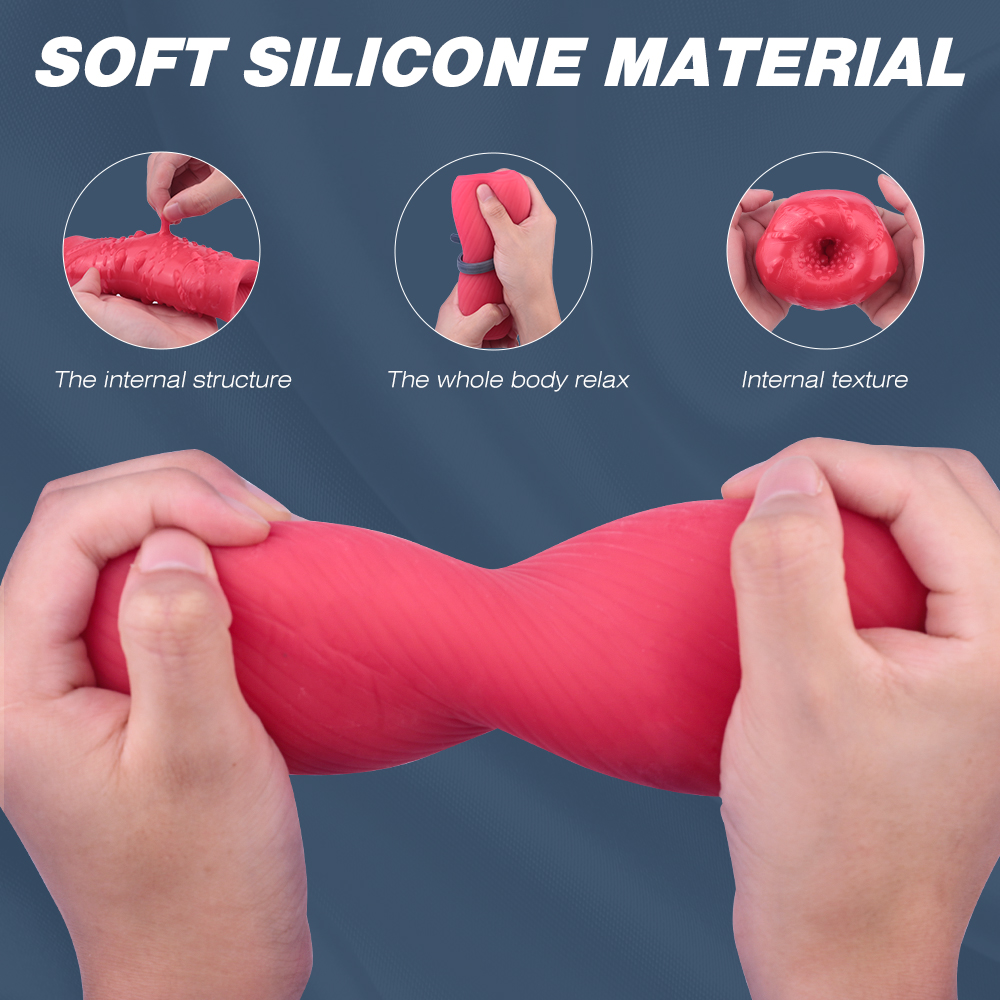 Double pass adjustable sleeve grey red penis masturbator penis massager Male masturbator sex toy for men 【S367】