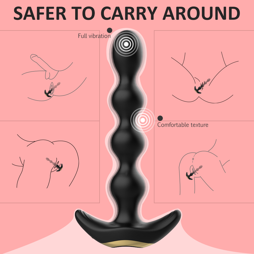 electric male massager remote control anal beads sex toy for man vibrator【S362-2】
