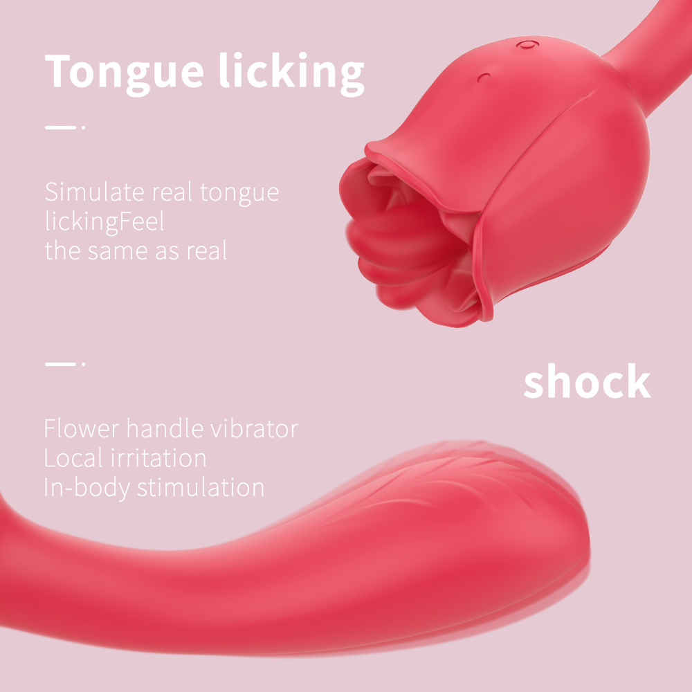 Rose vibrator g spot red pink rose clitoral tongue vibrator g-spot rose vibrator for women【S361-2】