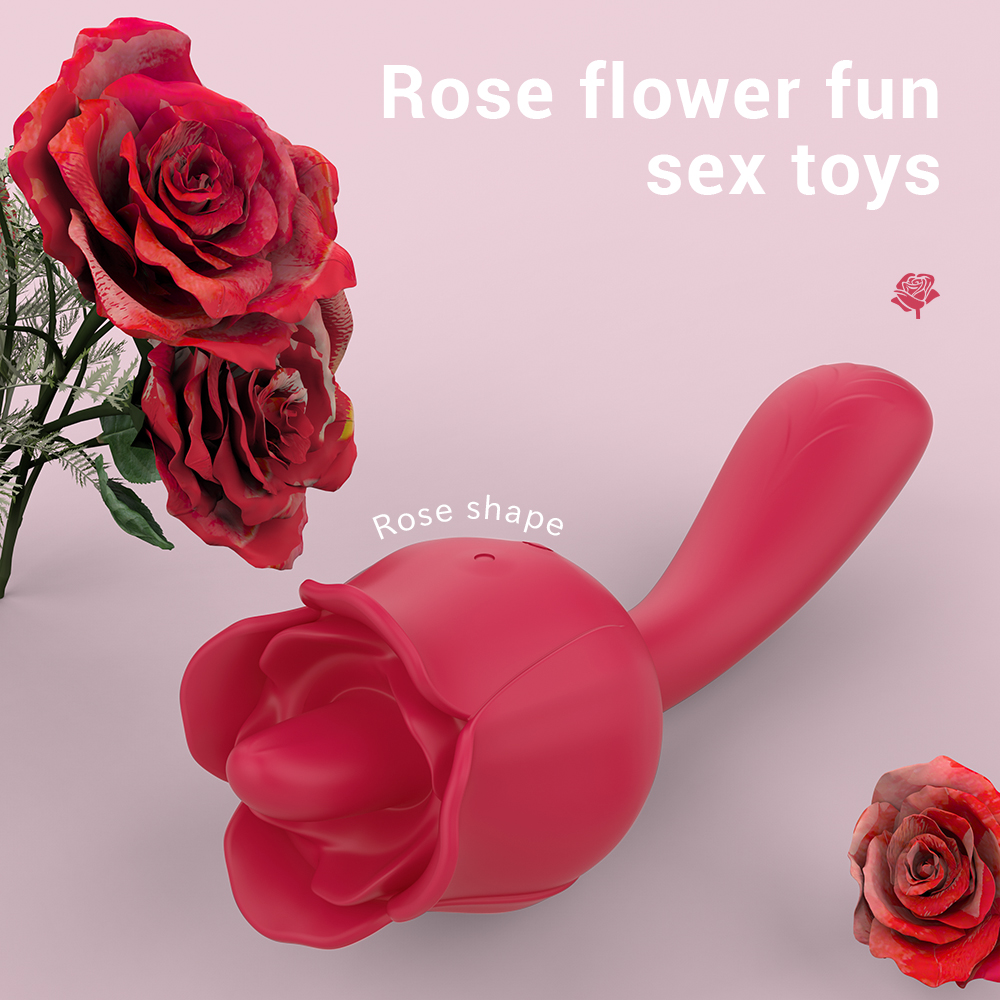 Rose vibrator g spot red pink rose clitoral tongue vibrator g-spot rose vibrator for women【S361-2】