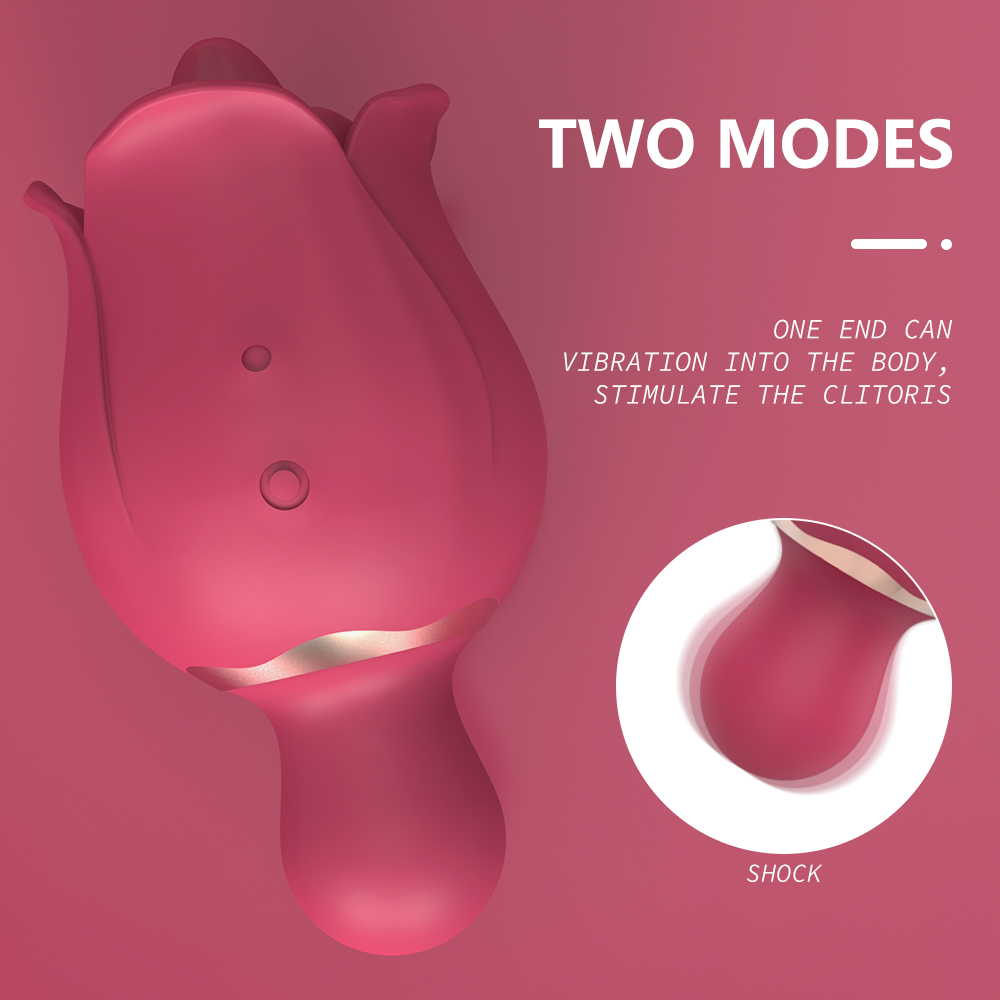 the licking rose vibrator tongue vibrators for women clitoris stimulator red pink rose toy for women sex toys for woman【S361-3】