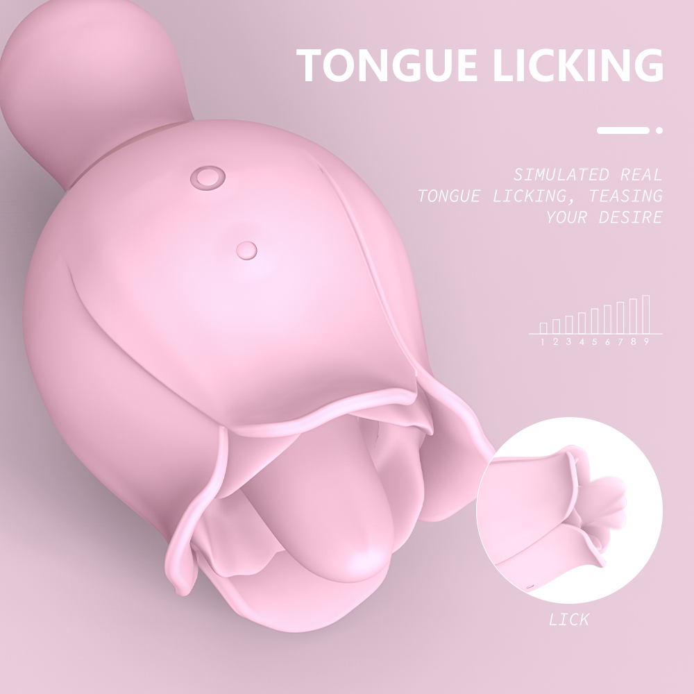 The licking rose vibrator tongue vibrators for women clitoris stimulator red pink rose toy for women sex toys for woman【S361-3】