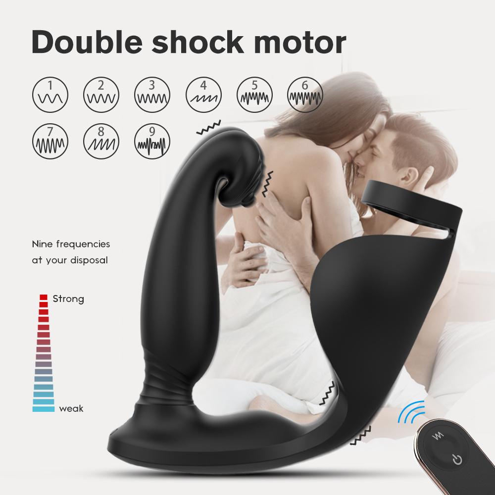 cock ring with anal lock toys multipoint stimulation sex adult double penis anal plug vagin masturbateur men penis vibrator sex toys for men【S341-2】
