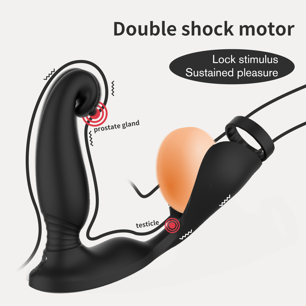 cock ring with anal lock toys multipoint stimulation sex adult double penis anal plug vagin masturbateur men penis vibrator sex toys for men【S341】