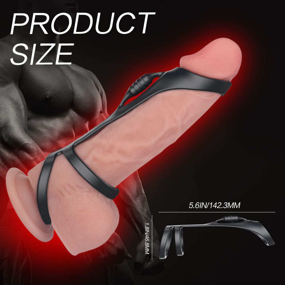 Black third ring Cock ring sex toy massage Stimulate the g-spot toys sex adult silicone rubber penis ring sex toys for men【S324】