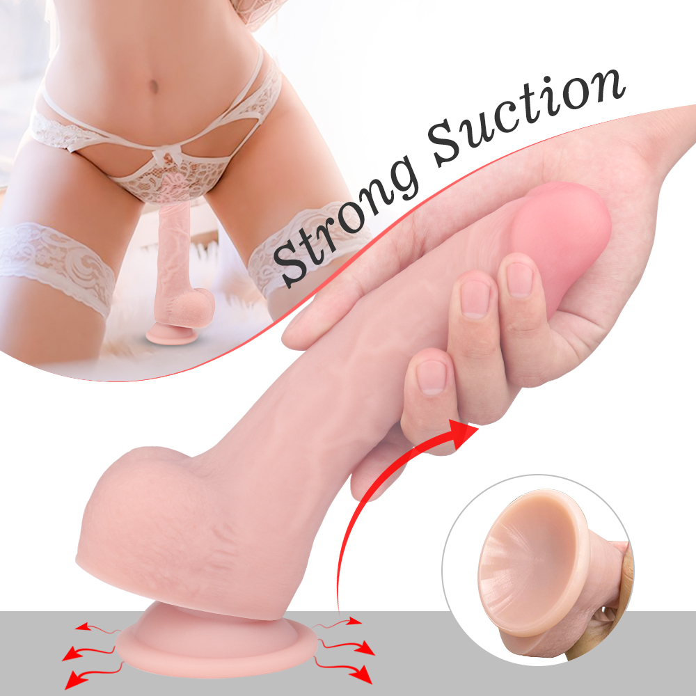 Simulation plastic penis sex toys dildos soft silicone rubber penis sex toy with strong suction cup dildo【S305】