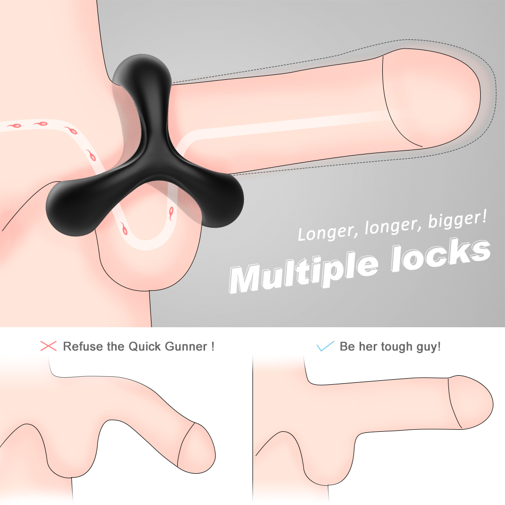 silicone dual magnetic cock rings sex toys men penis cage sleeve cock sex toys for male【S298】