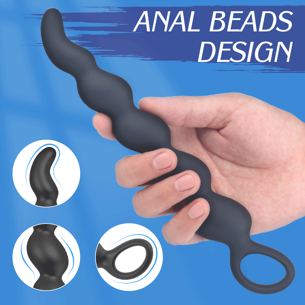 Soft silicone  waterproof silicone extra long anal bead sex toys for men【S281】