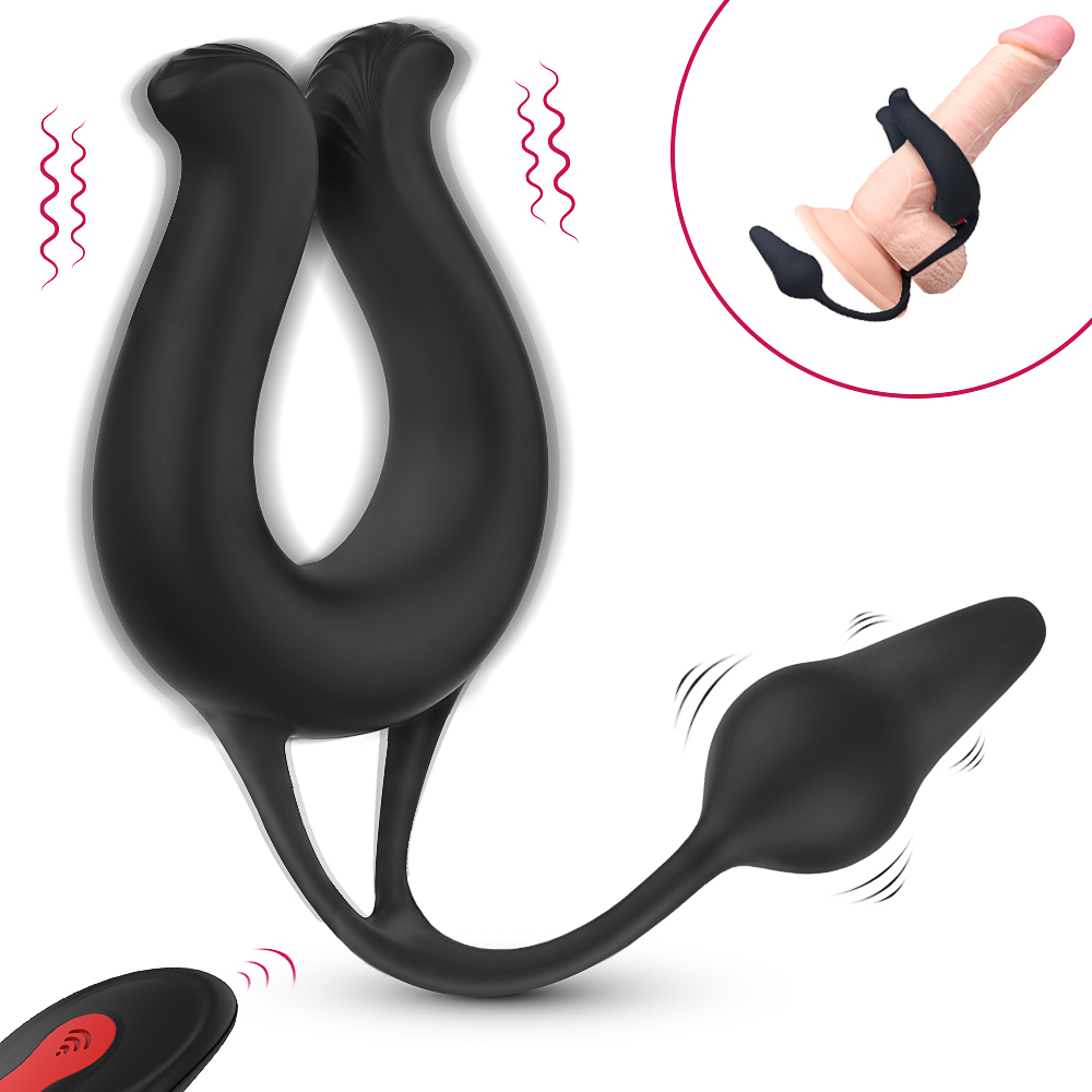 Silicone remote exotic adult anal cock penis ring sex toys vibrator for men and woman ring anal vajina joy sexual【S278-2】