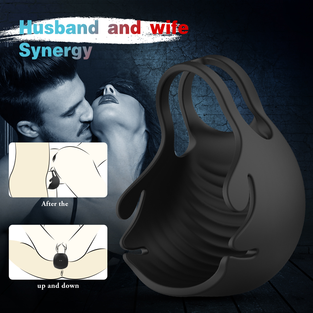 Silicone dual magnetic vibrating cock rings sex toys europe and the United States version men penis cage sleeve cock vibrator sex toys for male 【S274-3】-Cock ring-Supply of adult sex toy manufacturers vibrator