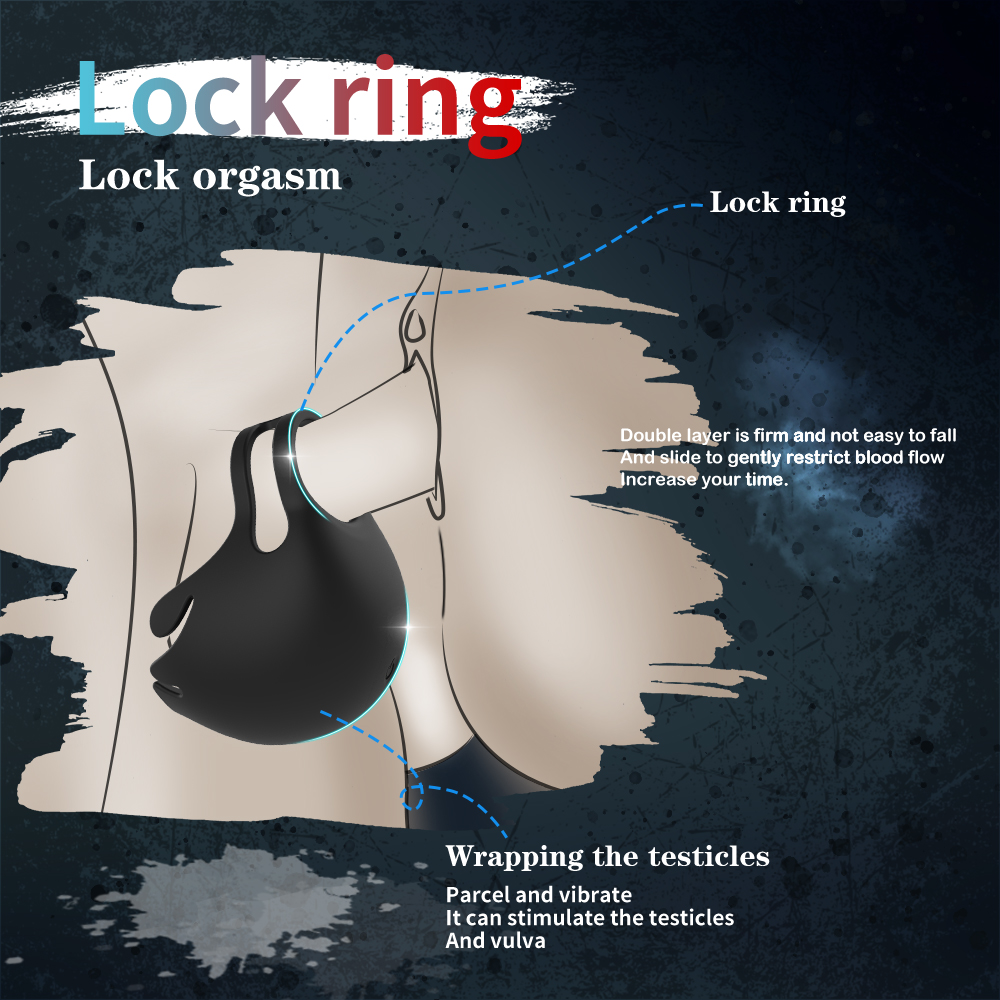 Silicone dual magnetic vibrating cock rings sex toys europe and the United States version men penis cage sleeve cock  vibrator sex toys for male【S274-3】