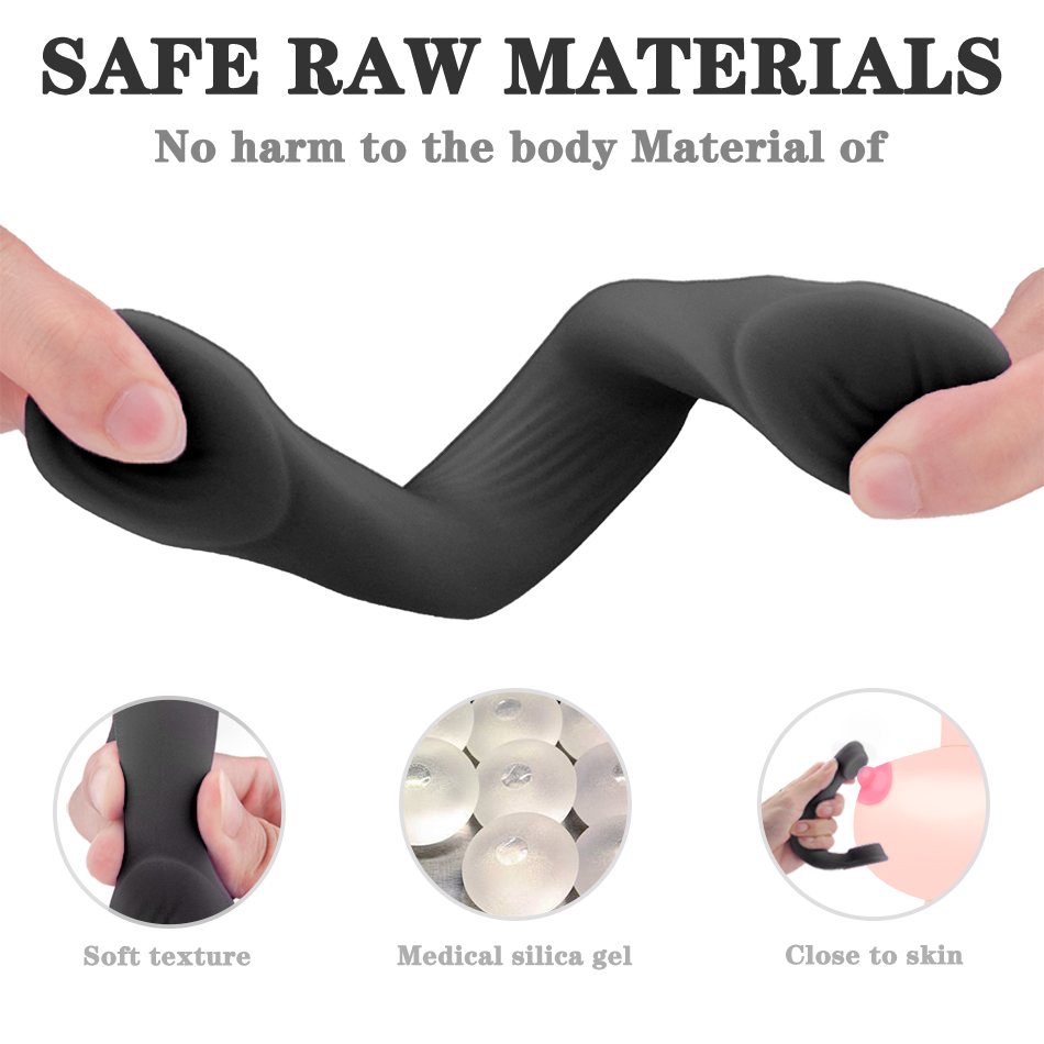 Silicone Waterproof Rechargeable【S265】 Penis Ring Vibrator Sex Toy for Male or Couples men vibrating cock ring adult Sex Toy
