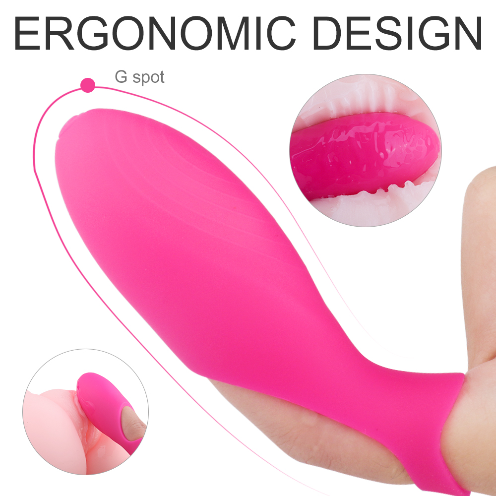 Adult sex toys silicone vibrating finger g spot clitoral finger vibrator sex toy for women【S236】