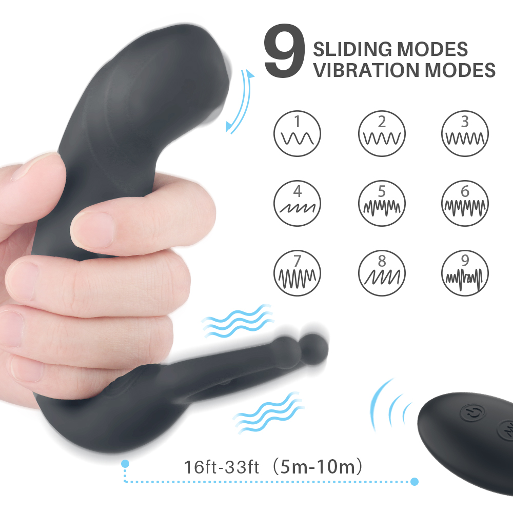 Silicone cock ring sex toys with anal stimulation telecontrol vibrating butt plug anal prostate massage vibrator cock ring for man【S234-2】