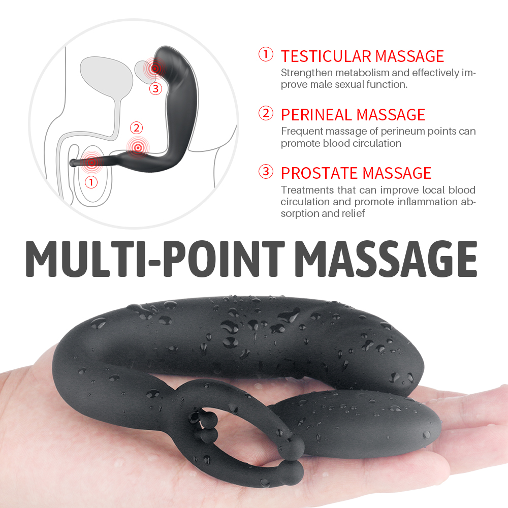 Silicone cock ring sex toys with anal stimulation telecontrol vibrating butt plug anal prostate massage vibrator cock ring for man【S234-2】